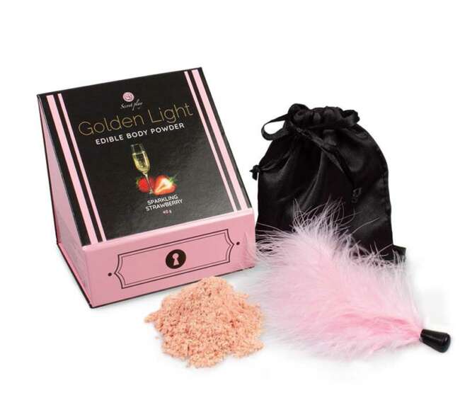 100% Edible Powder Kit and Feather Tickler Sparkling Strawberry