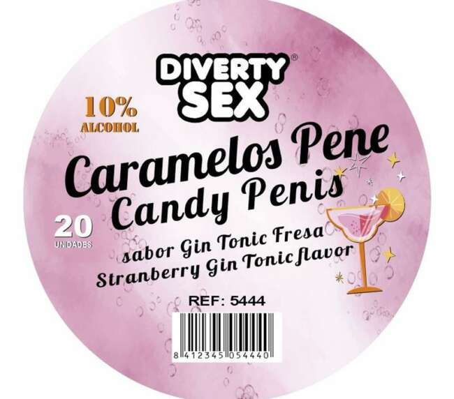 20 Penis-shaped candies Strawberry Gin and Tonic flavor