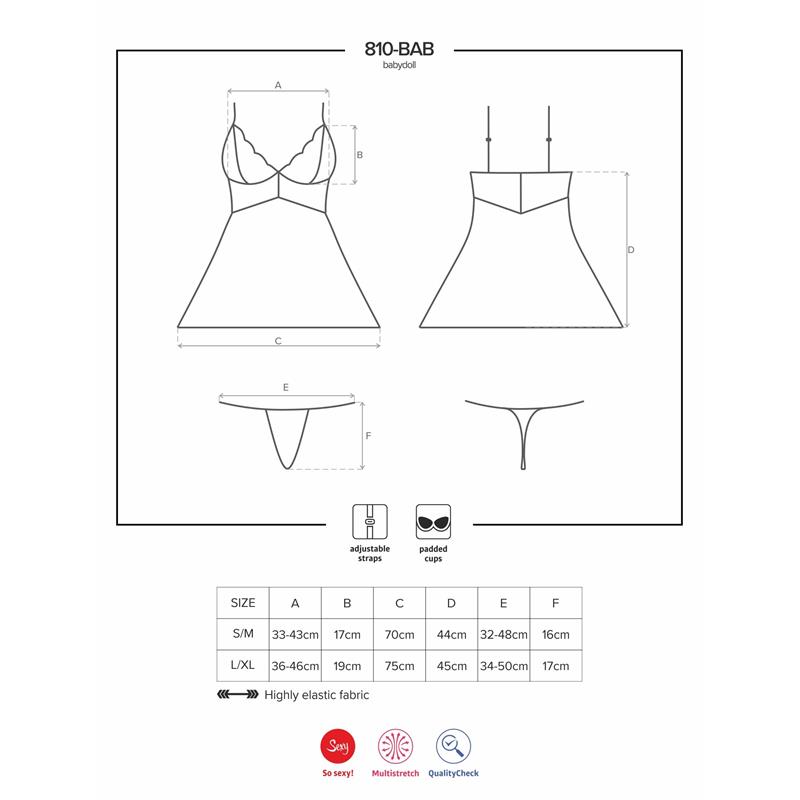 810-BAB-2 Babydoll and Thong White – Image 4