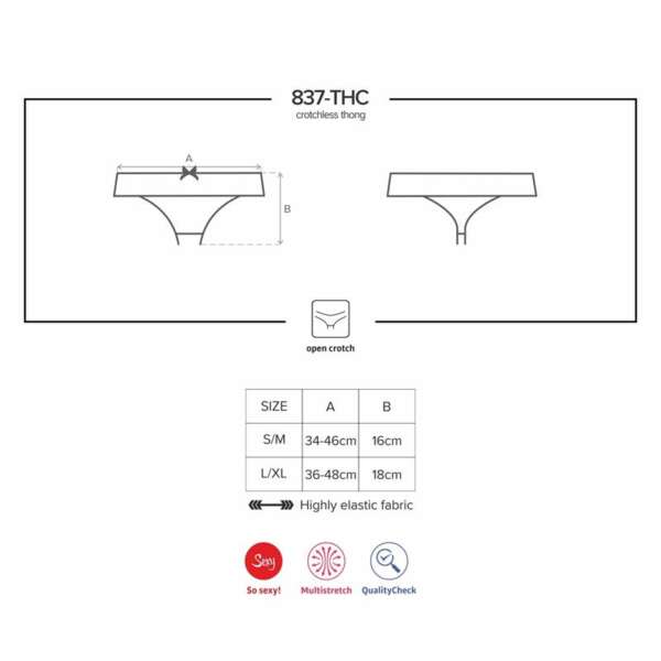 837-THC-1 Crotchless Thong Black – Image 3