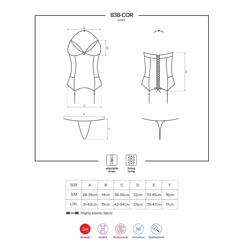 838-COR-3 Corset and Thong Red – Image 3