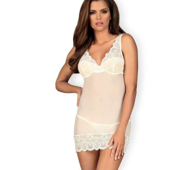 853-CHE-2 Chemise AND Thong White