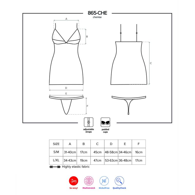 865-CHE-1 Chemise and Thong Black – Image 3