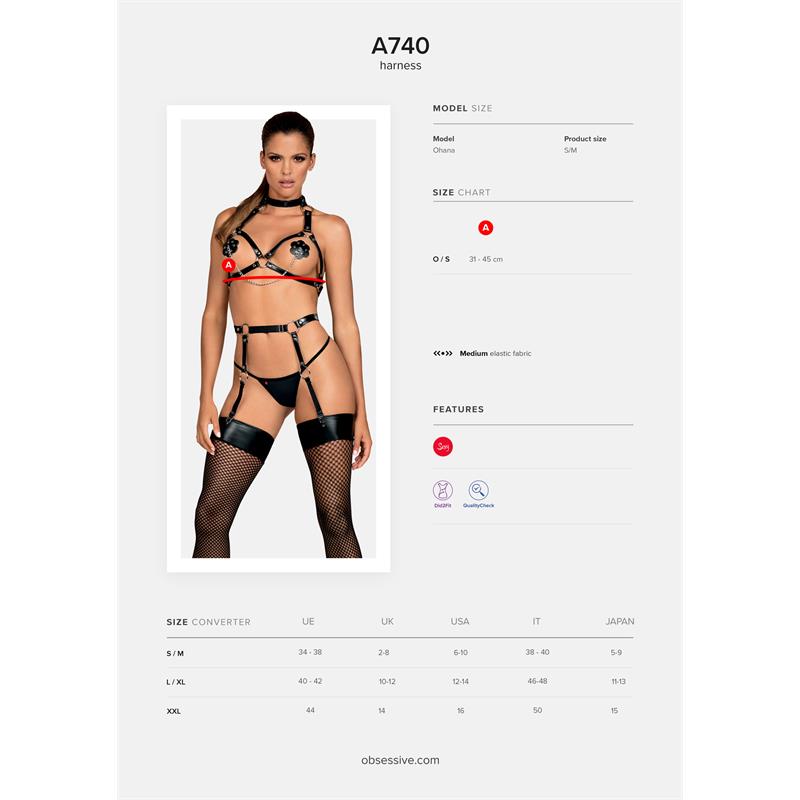 A740 Chest Harness for Bondage One Size Adjustable – Image 5