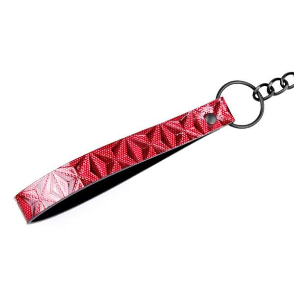 Adjustable Collar With Leash Diamond Vegan Leather – Image 9