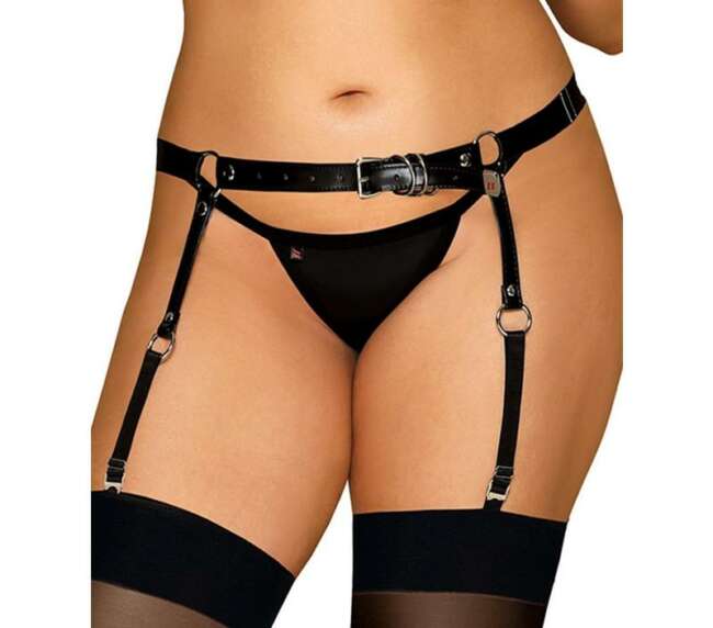 Adjustable Garter Belt Leatherlike Curvy XL/XXL
