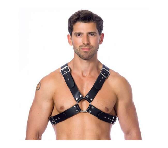 Adjustable Leather Harness with Buckles