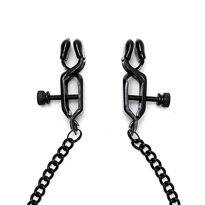 Adjustable nipple clamps with black chain – Image 4