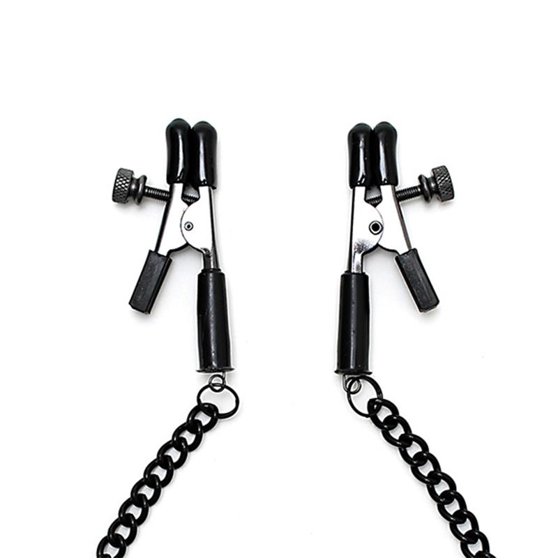 Adjustable nipple clamps with black chain – Image 4