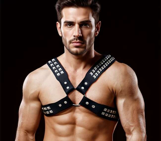 Adonis Chest Bondage Harness for Men Vegan Leather
