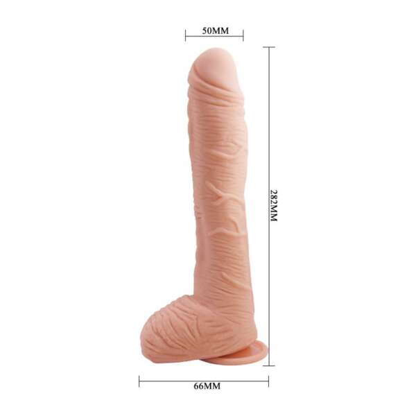 Alex Curved Dildo with Testicles G-Spot Suction Cup Flesh – Image 3