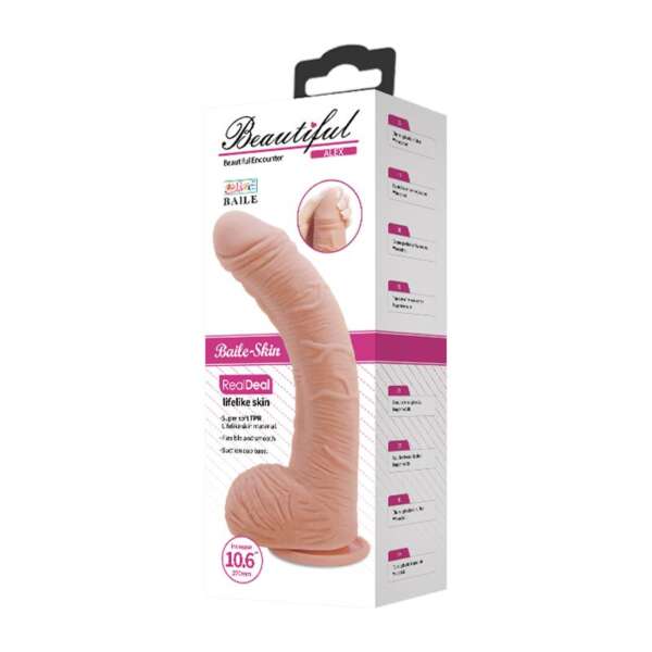 Alex Curved Dildo with Testicles G-Spot Suction Cup Flesh – Image 7