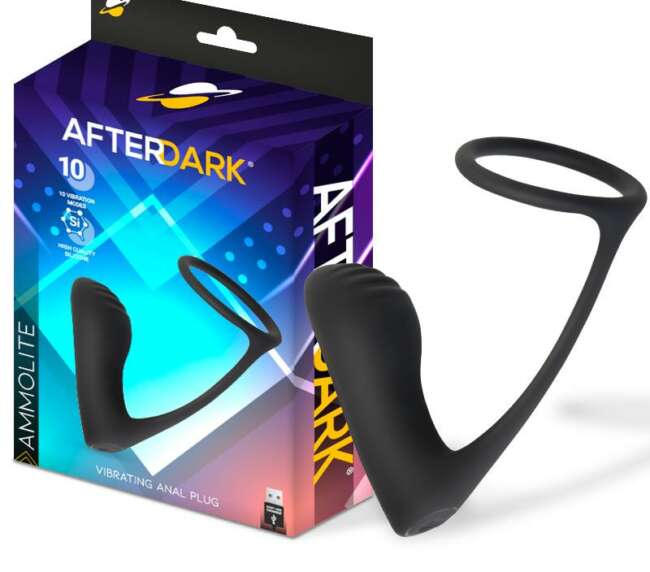 Ammolite Vibrating Anal Plug with Testicle Ring