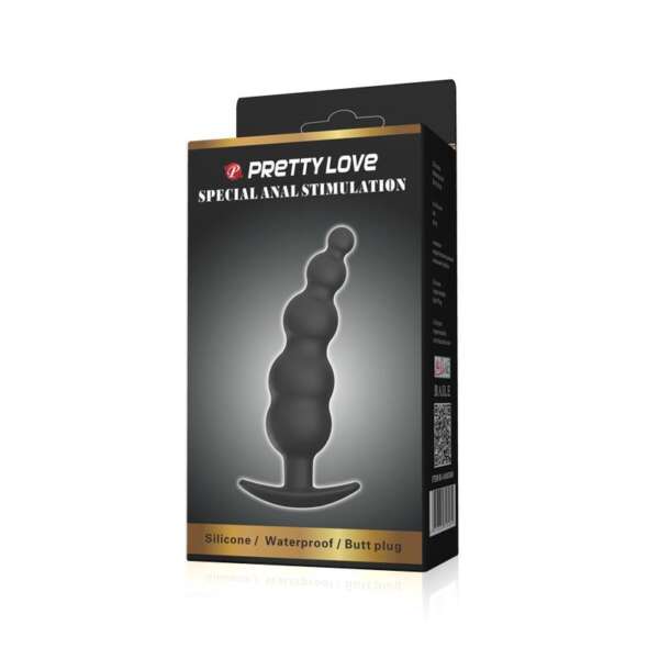Anal Bubble Plug Black Silicone – Image 3