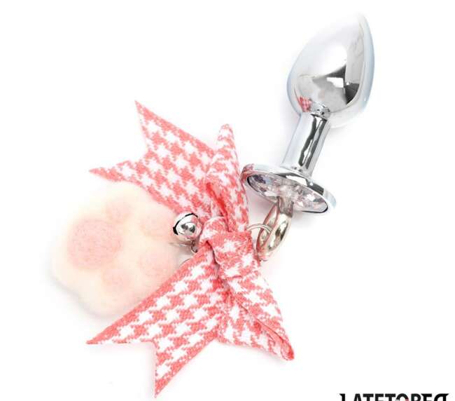 Anal Plug with Jewel and Pompon