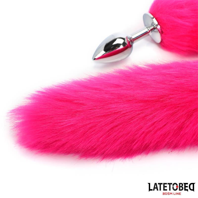 Anal plug with tail Hot Pink 40 cm – Image 3