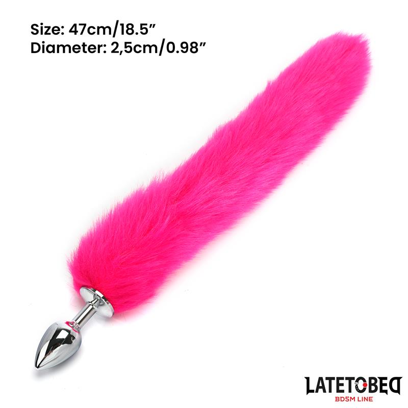 Anal plug with tail Hot Pink 40 cm – Image 5