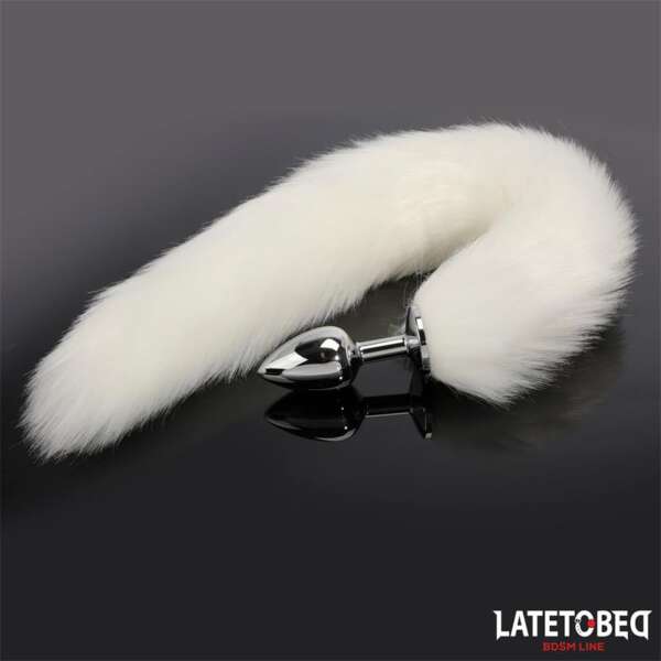 Anal plug with tail White 40 cm
