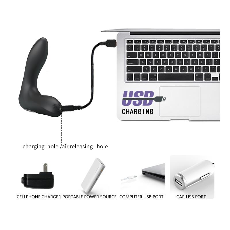 Anal Stimulator Inflatable Leonard Silicone USB Black – Image 3