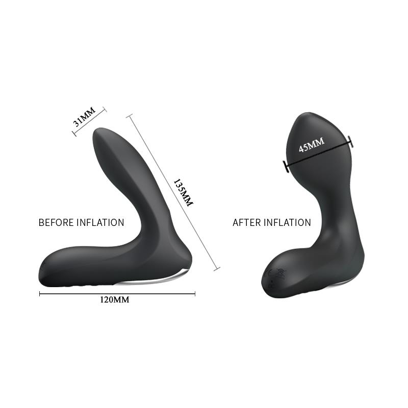 Anal Stimulator Inflatable Leonard Silicone USB Black – Image 5