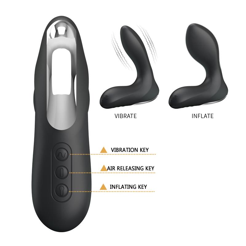 Anal Stimulator Inflatable Leonard Silicone USB Black – Image 6