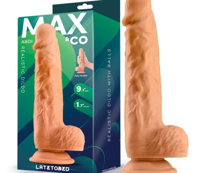 Andi Realistic Dildo with Testicles 9.1 Flesh
