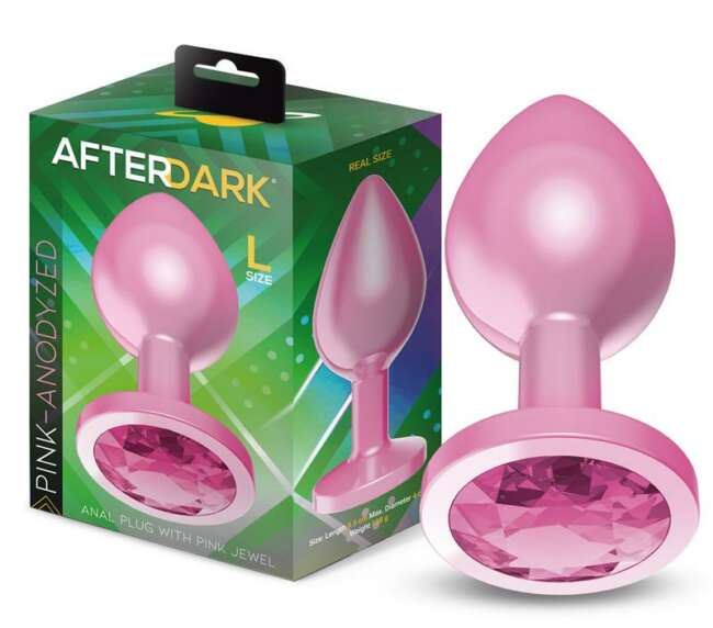 Anodyzed Anal Plug Pink with Jewel Size L