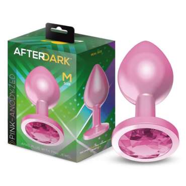 Anodyzed Anal Plug Pink with Jewel Size M