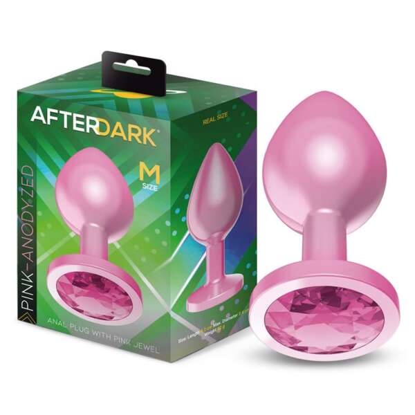 Anodyzed Anal Plug Pink with Jewel Size M