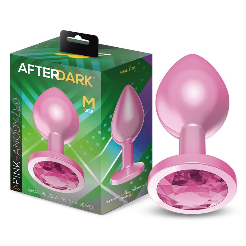 Anodyzed Anal Plug Pink with Jewel Size M