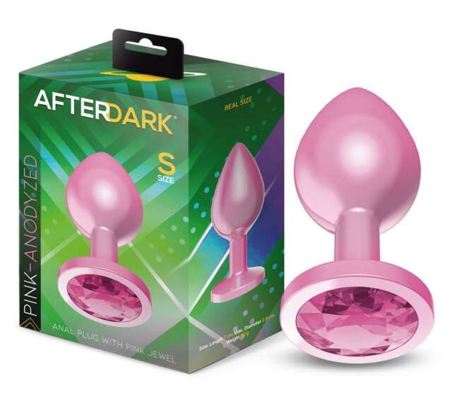 Anodyzed Anal Plug Pink with Jewel Size S
