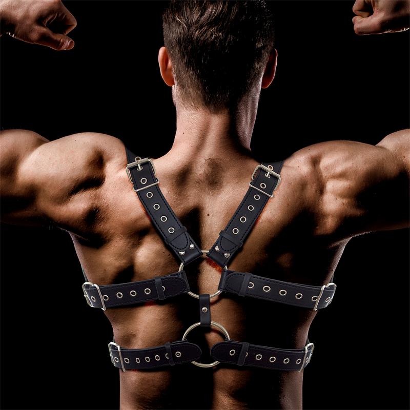 Aurum Male Chest Bondage Harness Vegan Leather – Image 3