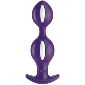 B Balls Duo butt Plug Anal with weight White/Dark Violet