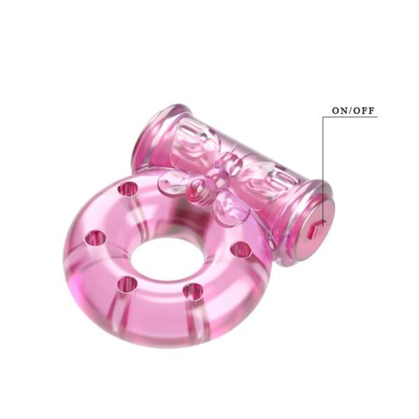 Baile Vibrating Cock Ring with Condom Pink – Image 3