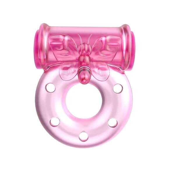 Baile Vibrating Cock Ring with Condom Pink – Image 4