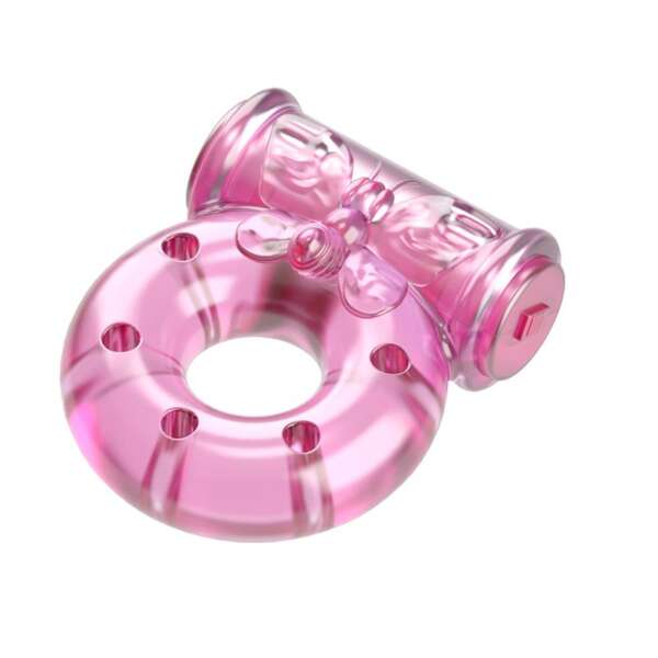 Baile Vibrating Cock Ring with Condom Pink – Image 5