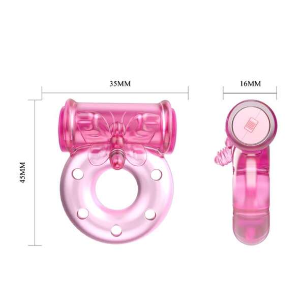 Baile Vibrating Cock Ring with Condom Pink – Image 6