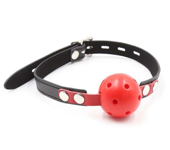 Ball Gag Breathable Black/Red