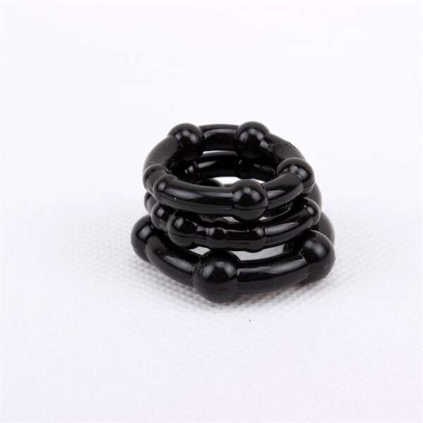 Beaded Cock Rings-Black – Image 5