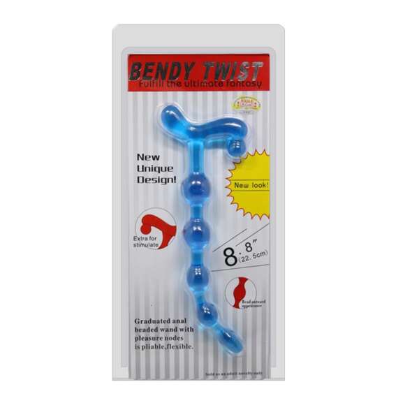 Bendy Twist Anal Beads Blue – Image 5