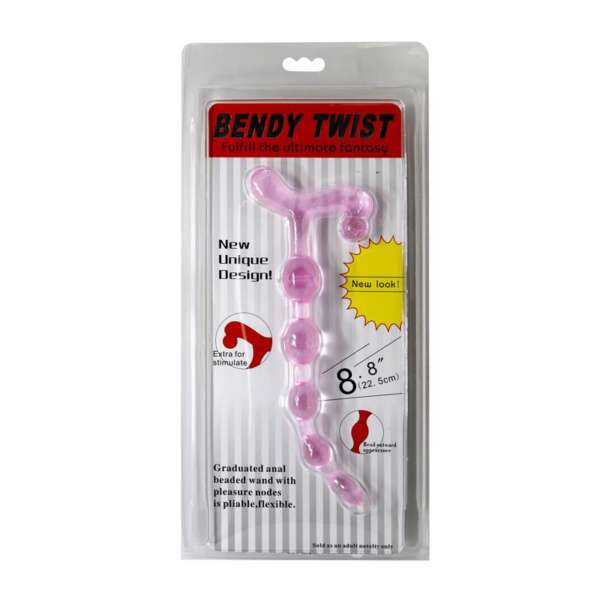 Bendy Twist Anal Beads Pink – Image 3