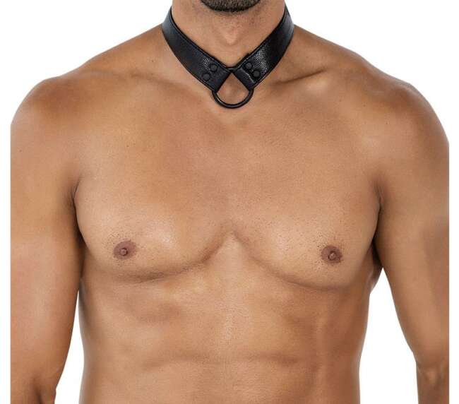 BL4CK08 C-Ring Body Collar Blackleatherlike One Size