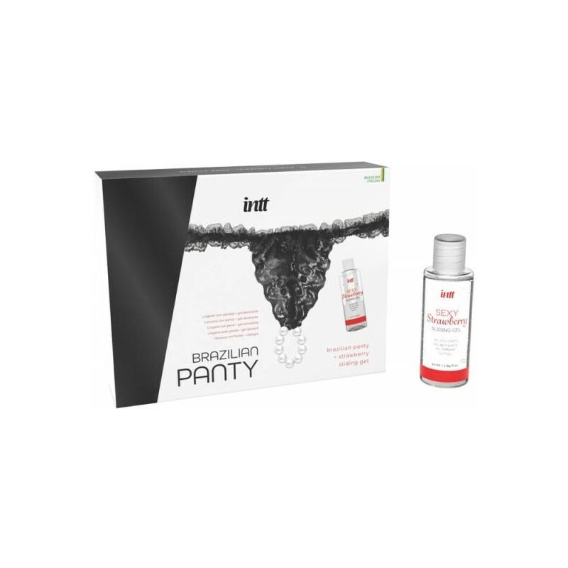 Black Brazilian Panty and Strawberry Slide Gel 50 ml – Image 4