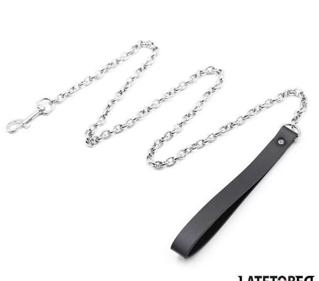 Laisse en chaîne noire 100cm