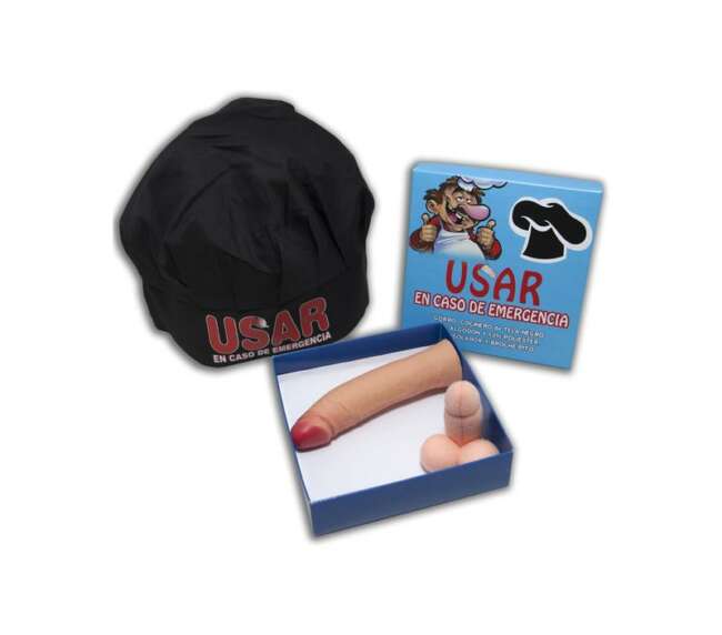 Black Chef Hat Box Set, Brooch and Stimulator