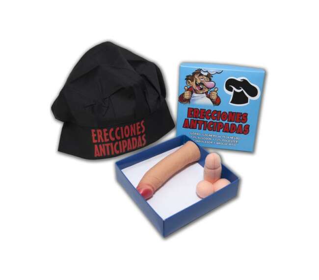Black Chef Hat Box Set, Brooch and Stimulator