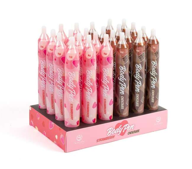 Body Pen Display 24 unités 12 fraises/12 chocolat