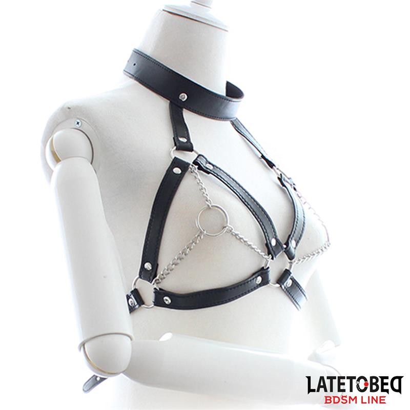 Bondage Harness with Open Cups and Chains – Image 4