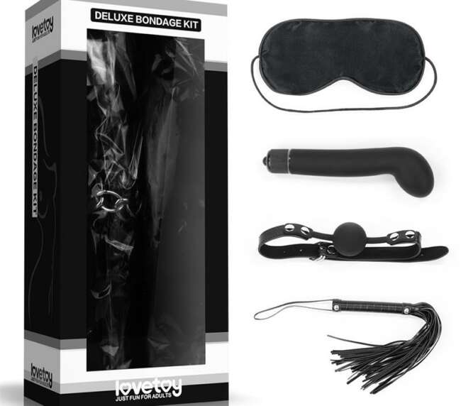 Bondage Kit Deluxe with Vibrator Black