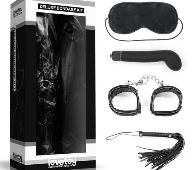 Bondage Kit Deluxe with Vibrator Black